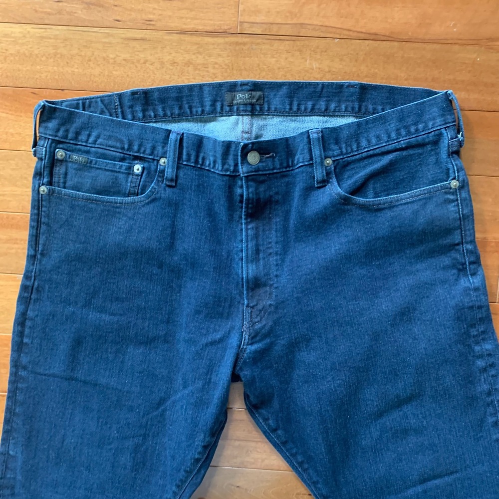 Polo Ralph Lauren 40x30 Jeans Dark Wash Excellent Straight Leg Denim‎ Pants - Picture 6 of 10
